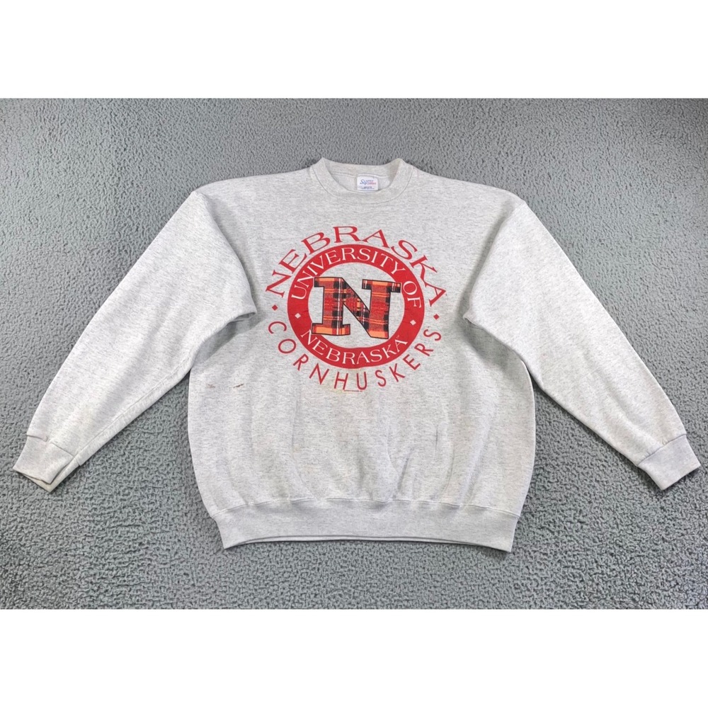 Santee Sweats Nebraska Cornhuskers Sweatshirt Men 2XL Grey Vintage USA Pullover
